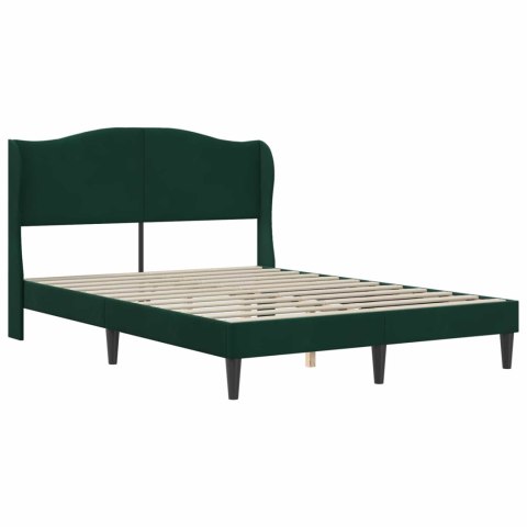 Ramka łóżka Z zagłówkiem 2 pcs Ciemnozielony 120 x 190 cm Welur