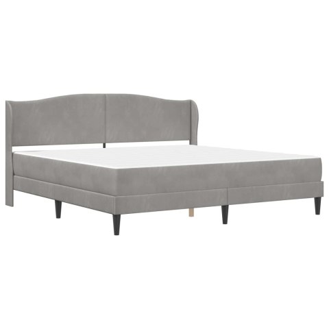 Ramka łóżka Z zagłówkiem jasnoszary 200 x 200 cm Welur