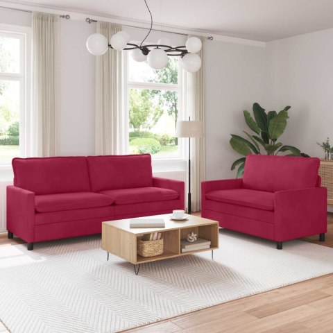 Zestaw Sof 2 pcs Czerwone wino Welur