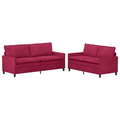 Zestaw Sof 2 pcs Czerwone wino Welur