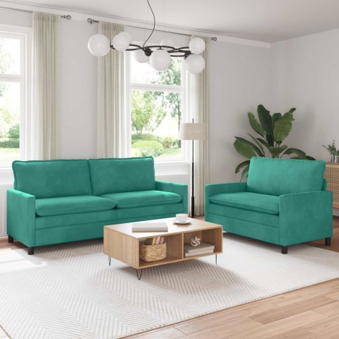 Zestaw Sof 2 pcs Turkusowy Welur