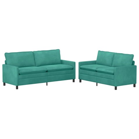 Zestaw Sof 2 pcs Turkusowy Welur