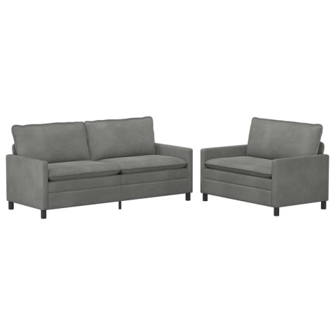 Zestaw Sof 2 pcs ciemnoszary Welur
