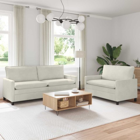 Zestaw Sof 2 pcs kremowy Welur