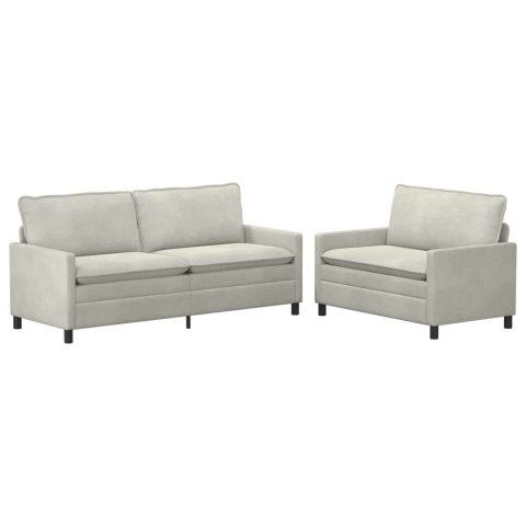 Zestaw Sof 2 pcs kremowy Welur