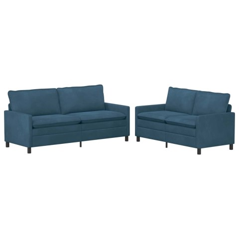 Zestaw Sof 2 pcs niebieski Welur