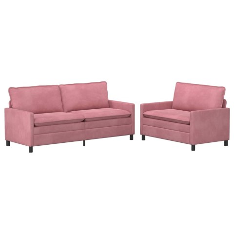 Zestaw Sof 2 pcs różowy Welur