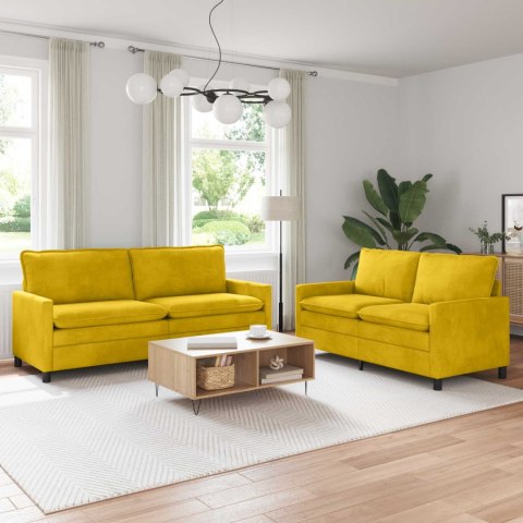 Zestaw Sof 2 pcs żółty Welur