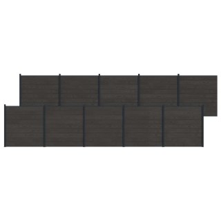 Panel ogrodzeniowy 10 pcs WPC i aluminium Czarny