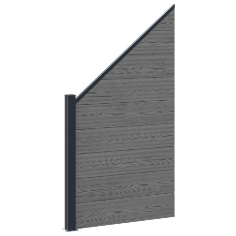 Panel ogrodzeniowy 10 pcs WPC i aluminium Szary