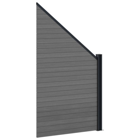Panel ogrodzeniowy 10 pcs WPC i aluminium Szary