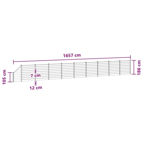 Panel ogrodzeniowy 10 pcs WPC i aluminium Szary