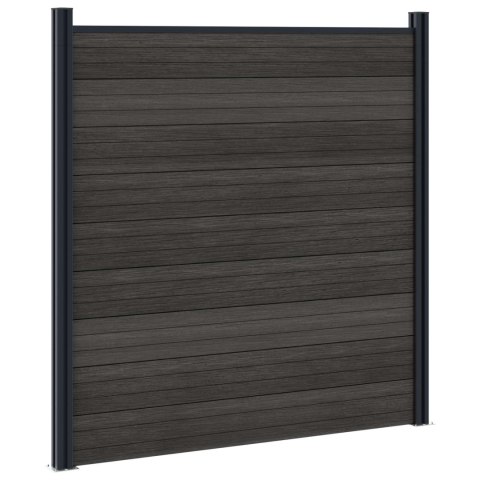 Panel ogrodzeniowy 2 pcs WPC i aluminium Czarny