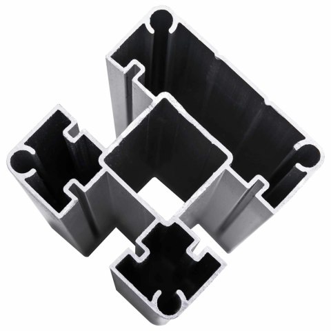 Panel ogrodzeniowy 3 pcs WPC i aluminium Czarny