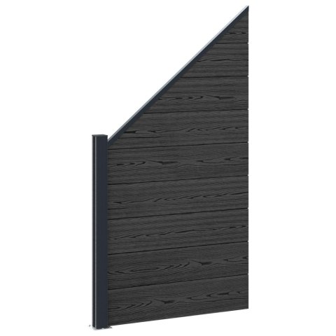Panel ogrodzeniowy 4 pcs WPC i aluminium Czarny