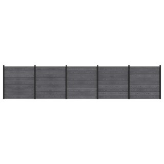 Panel ogrodzeniowy 5 pcs WPC i aluminium Szary