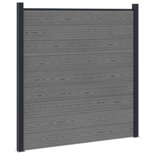 Panel ogrodzeniowy 5 pcs WPC i aluminium Szary