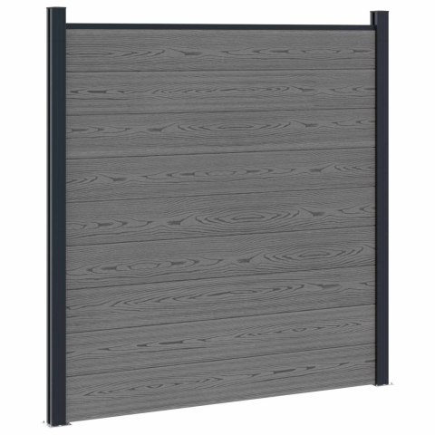 Panel ogrodzeniowy 5 pcs WPC i aluminium Szary
