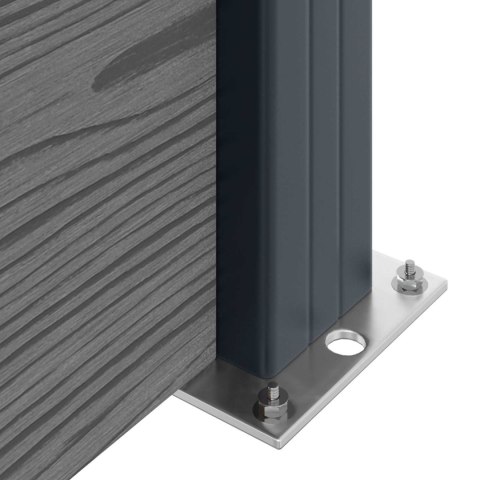 Panel ogrodzeniowy 5 pcs WPC i aluminium Szary