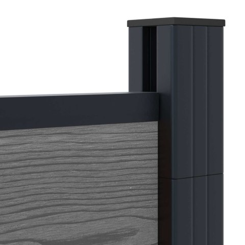 Panel ogrodzeniowy 6 pcs WPC i aluminium Szary