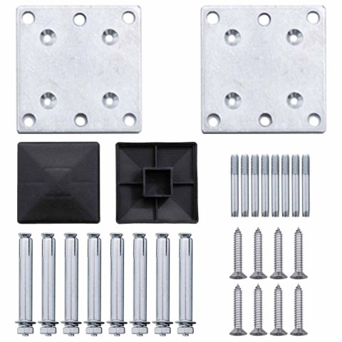 Panel ogrodzeniowy 7 pcs WPC i aluminium Szary