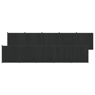 Panel ogrodzeniowy 10 pcs WPC i aluminium Czarny