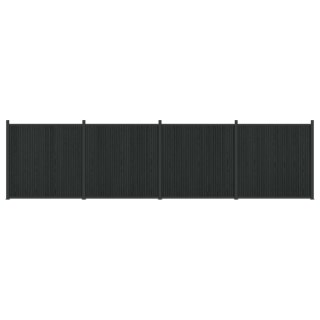 Panel ogrodzeniowy 4 pcs WPC i aluminium Czarny