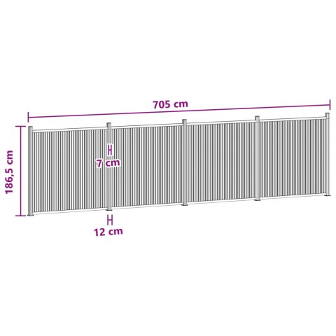 Panel ogrodzeniowy 4 pcs WPC i aluminium Czarny