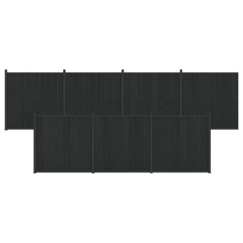 Panel ogrodzeniowy 7 pcs WPC i aluminium Czarny