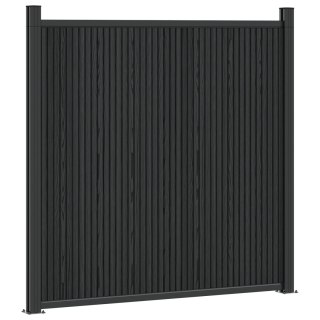 Panel ogrodzeniowy 8 pcs WPC i aluminium Czarny