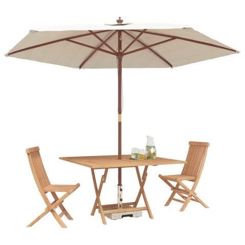 Zestaw Bistro Ogrodowego 3 pcs Brązowy Drewno Teakowe