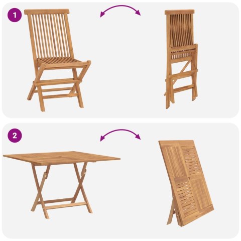 Zestaw Bistro Ogrodowego 3 pcs Brązowy Drewno Teakowe