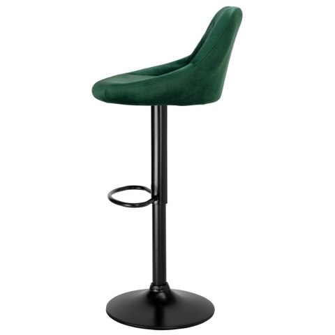 Krzesło barowe CYDRO BLACK welurowe ciemnozielone VELVET