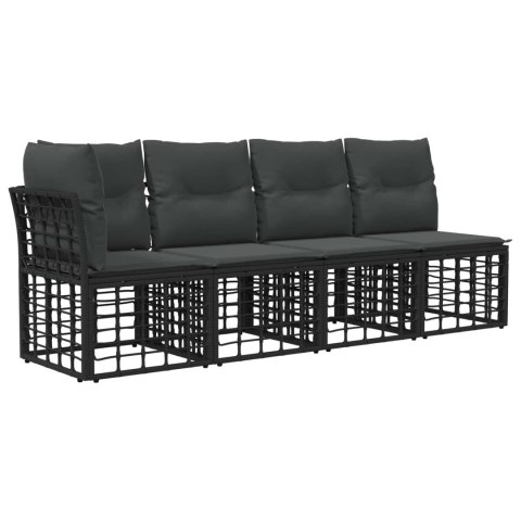 Zestaw sof na zewnątrz 13 pcs Czarny i Ciemnoszary Poliester