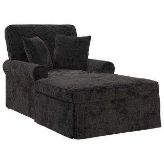 Chaise Lounge z Fartuszkiem Czarny 157 x 91 x 91 cm ARES