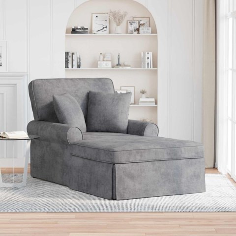 Chaise Lounge z Fartuszkiem jasnoszary 157 x 91 x 91 cm ARES
