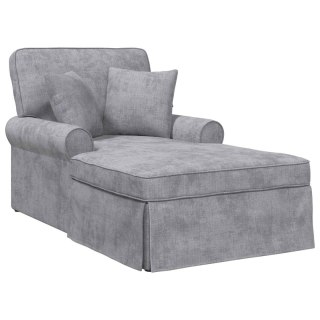 Chaise Lounge z Fartuszkiem jasnoszary 157 x 91 x 91 cm ARES