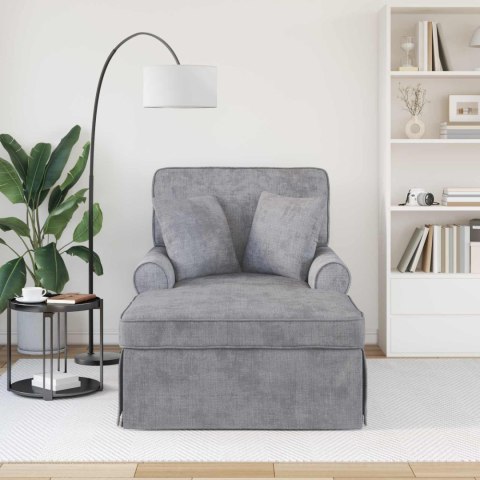 Chaise Lounge z Fartuszkiem jasnoszary 157 x 91 x 91 cm ARES