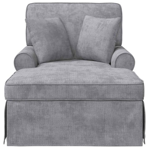 Chaise Lounge z Fartuszkiem jasnoszary 157 x 91 x 91 cm ARES