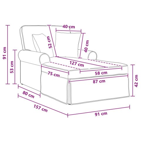 Chaise Lounge z Fartuszkiem jasnoszary 157 x 91 x 91 cm ARES
