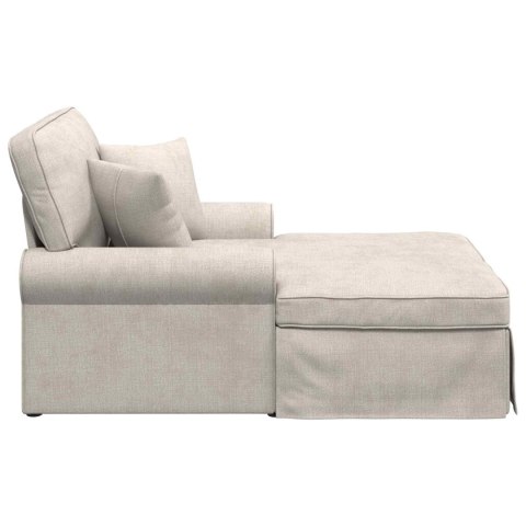 Chaise Lounge z Fartuszkiem kremowy 157 x 91 x 91 cm ARES