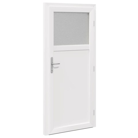 Drzwi Wejściowe Boczne Biały 98 x 198 cm PVC