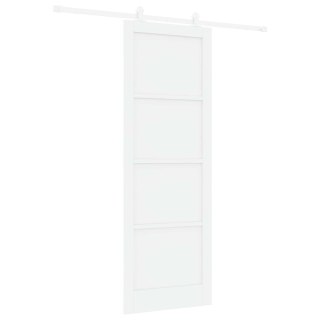 Drzwi przesuwne Biały 83 x 232 cm Lite drewno sosnowe