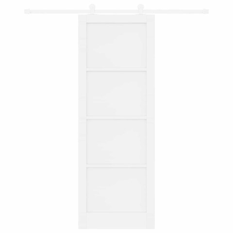 Drzwi przesuwne Biały 83 x 232 cm Lite drewno sosnowe