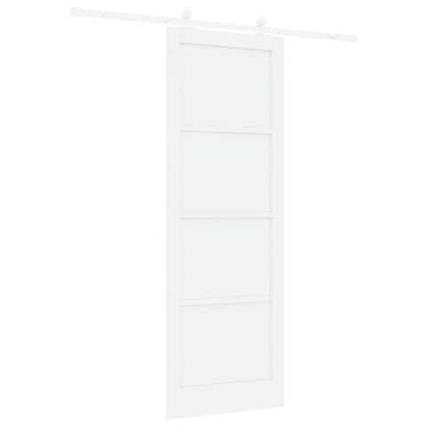 Drzwi przesuwne Biały 83 x 232 cm Lite drewno sosnowe