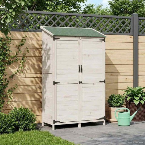 Shed ogrodowy Biały 106,5 x 56 x 176 cm Drewno inżynieryjne