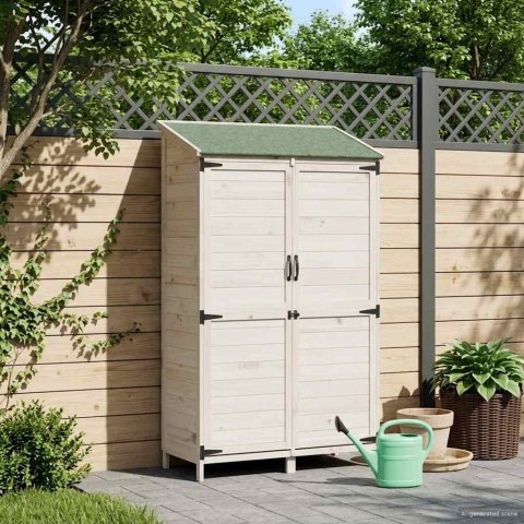 Shed ogrodowy Biały 106,5 x 56 x 176 cm Drewno inżynieryjne