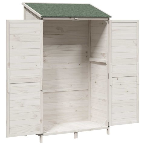 Shed ogrodowy Biały 106,5 x 56 x 176 cm Drewno inżynieryjne