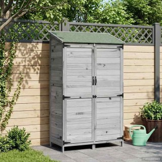 Shed ogrodowy Szary 106,5 x 56 x 176 cm Drewno inżynieryjne