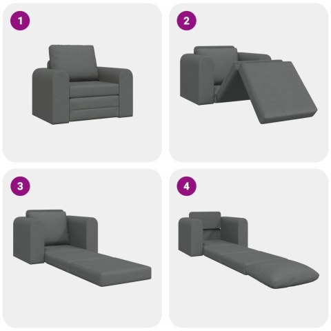 Sofa Bed Ciemnoszary 98 x 71 x 83 cm tkanina